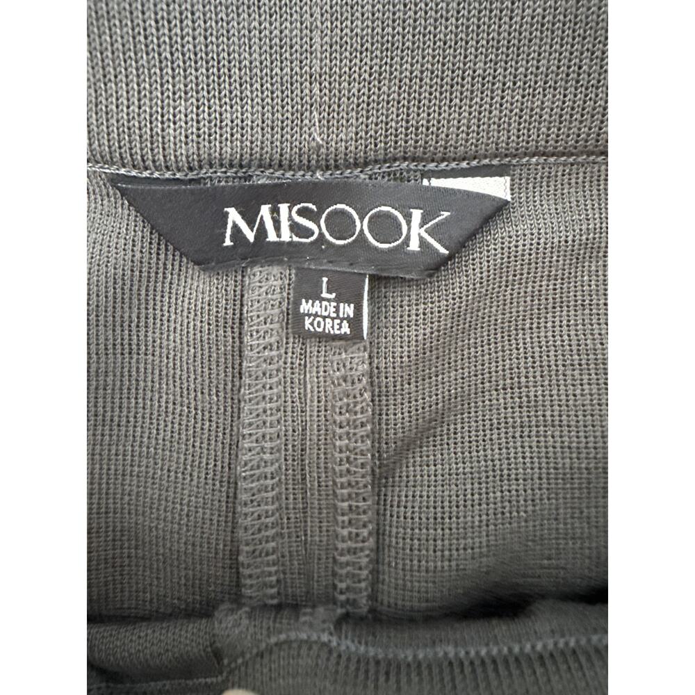 Misook Olive Knit Pull-On Straight Leg Pants Sz L - Picture 2 of 6
